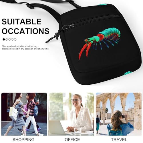 Colorful Mantis Shrimp Small Crossbody Bags Adjustable Satchel Bag Travel Shoulder Bag Crossbody Purse for Women Men4