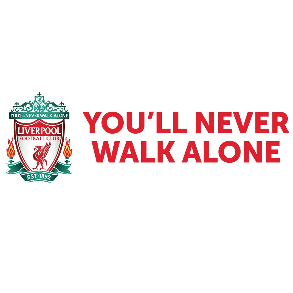 Beautiful Game Red Official Liverpool Football Club Official Crest & You'll Never Walk Alone Wall Sticker (120Cm X 30Cm)