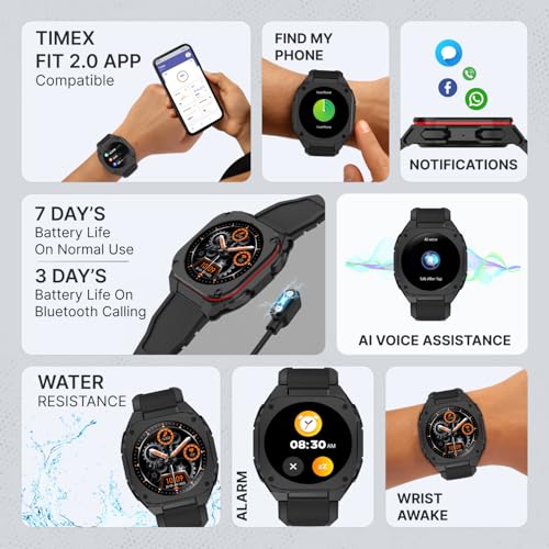 Image of TIMEX Smart Halo 1.32 inch(3.3cm) AMOLED Display with BT Calling Smartwatch for Unisex - TWTXW1100T