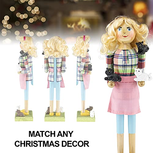 Clever Creations Traditioneller Nussknacker aus Holz, Motiv: Katze, 35,6 cm, festliche Weihnachtsdekoration für Regale und Tische – Ansicht 4