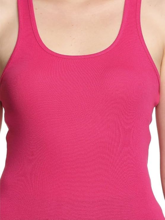 Women's Classic White Tank Top, Cotton Sleeveless Scoop Neck Casual Wear Free Size Rani-image-33
