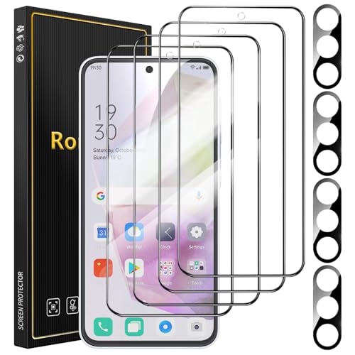 Romkasi Schutzfolie für Samsung Galaxy A35 5G Panzerglas + Objektivschutz (4+4 Stück) 9H Härte Ultra-Klar Kratzfest Fingerabdruck-ID unterstützt Case Friendly