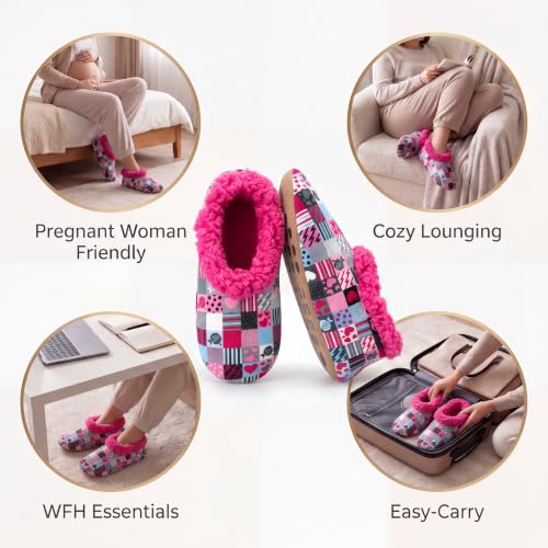 Image of The Metluks Womens Slippers Indoor Soft Sole Slipper Socks | Fuzzy sherpa lining, warm winter comfort, non slip grippers, flexible feel, washable, cozy home wear