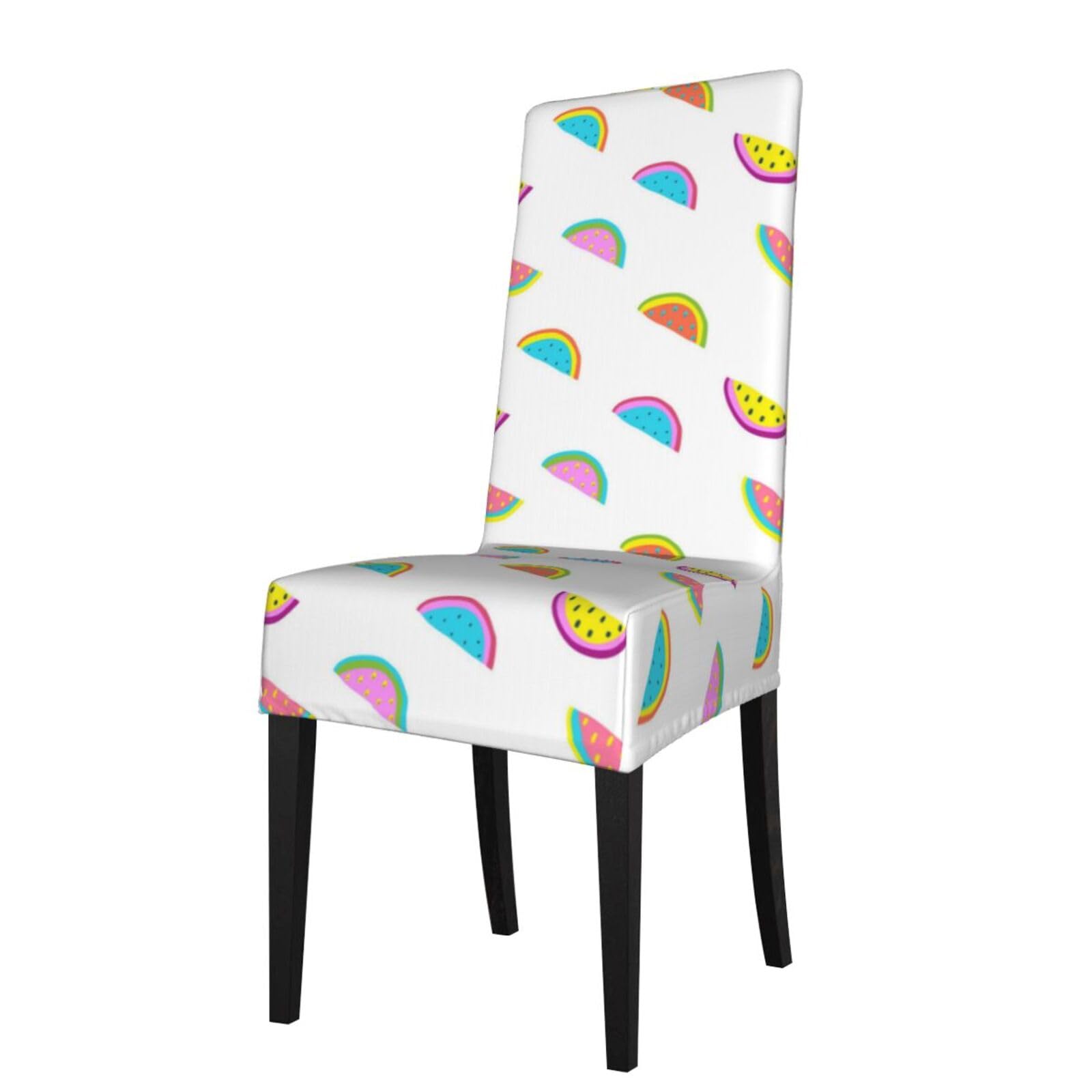 LKYMOH Funny Colored Watermelon, Chair Covers Stretch Chair Slipcovers for Dining Room, for Party Pet Protection Universal Fit Soft Polyester