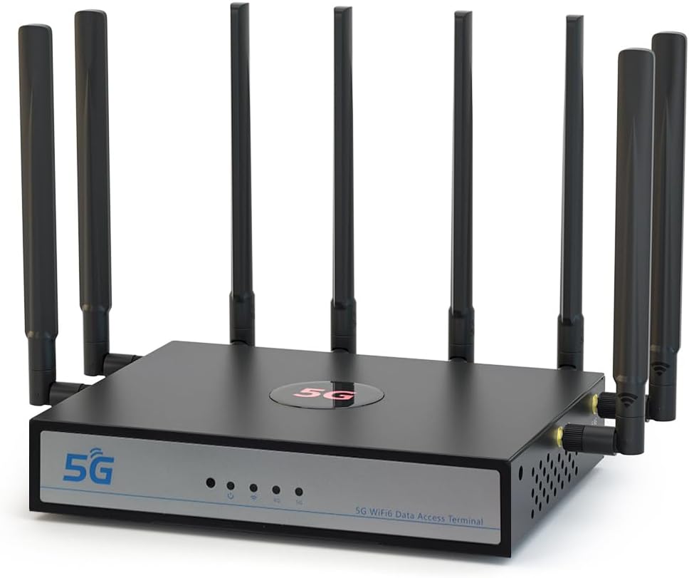 UOTEK 5G SIM Card Router CPE, WiFi 6 Router 5G Modem Dual Band NSA SA with SIM Card Slot for Smarthome Office Indoor High Speeed Wireless Router