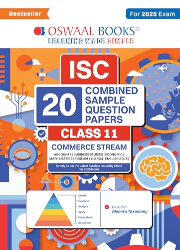 Oswaal ISC 20 Combined Sample Question Papers|Class 11|Commerce Stream|Acc|Bs.St.|Com|Eco|Math|Eng 1|Eng 2| For 2025 Exam