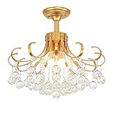 Modern Chandelier Light Crystal Ball Raindrop Ceiling Light Fixture 4 Lights Luxurious Elegant...
