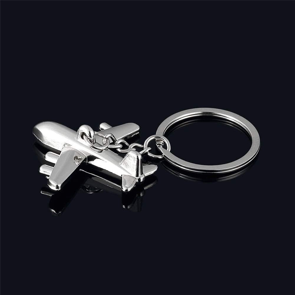 ARFUKA Airplane Model Keychain - Metal Luggage Tag Key Ring Charm, Gift For Men & Women