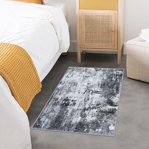 KOZYFLY 2x3 Rug Non-Slip Small Area Rug Abstract Machine Washable Indoor Front Door Mat Modern Rug for Entryway, Throw Rug with Low Pile Small Carpet for Bedroom, Living Room, Bathroom