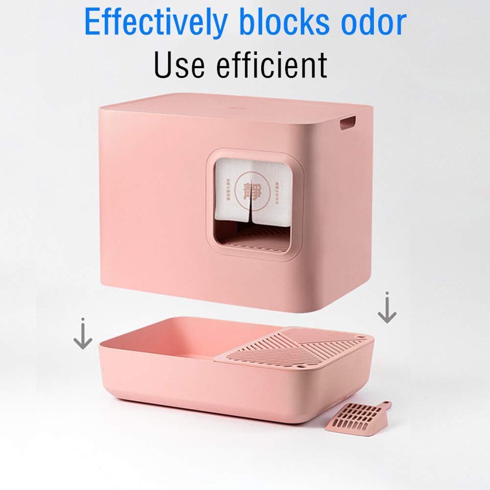 Lettiera per Gatti Autopulenti Chiusa Totalmente Cat Igienici Super Toilette per Gatti Facile da Pulire e Deodorante Anti-Spruzzi Adatto a Gatti Domestici Jumbo Large Space,Bianca
