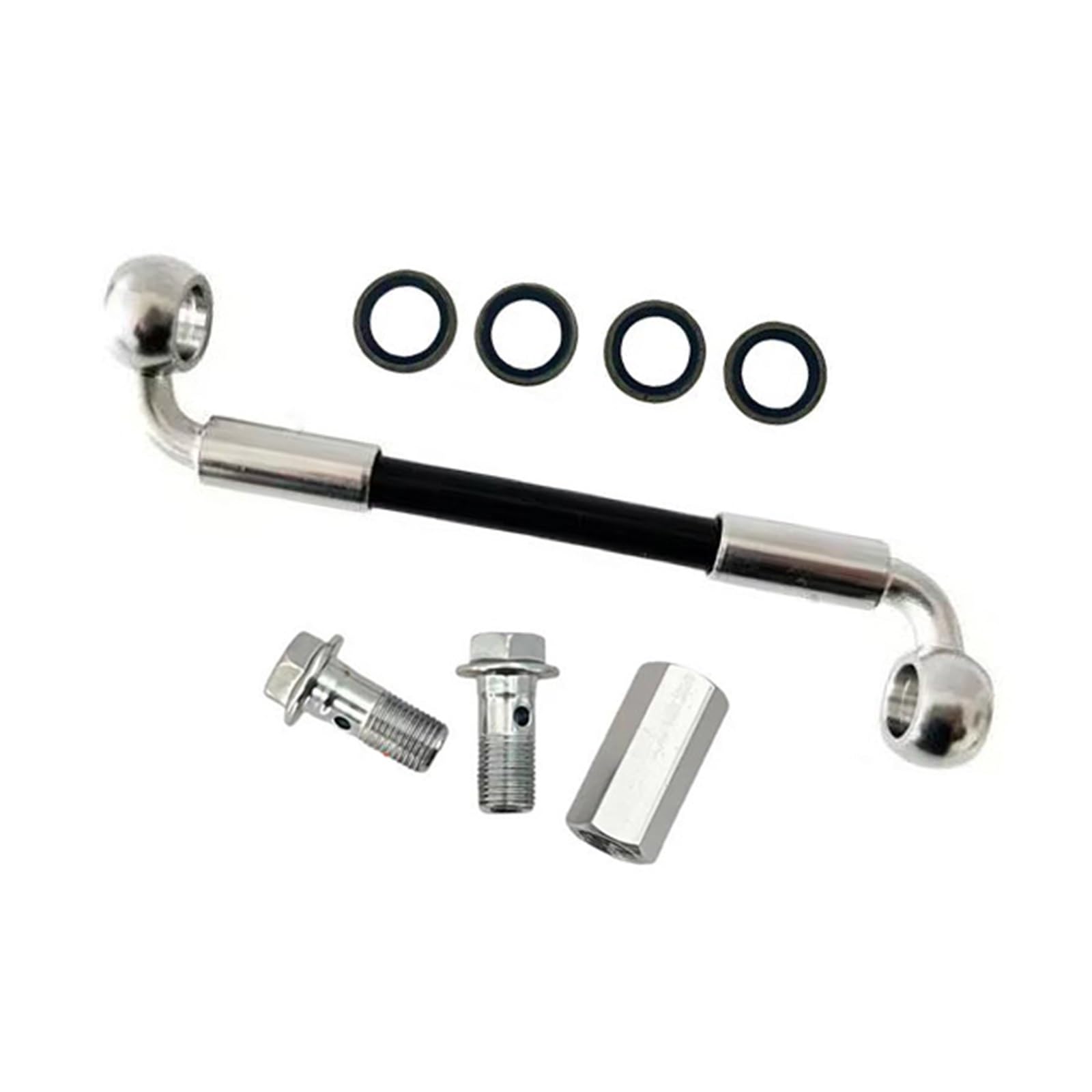 Lmnmy One Color Motorcycle Brake Clutch Line 90°-90° Motorcycle Brake Hose Dual Disc 2Way Adapter Screw M10x1 Hydraulic Oil Pipe An3 Accessories(260Cm)