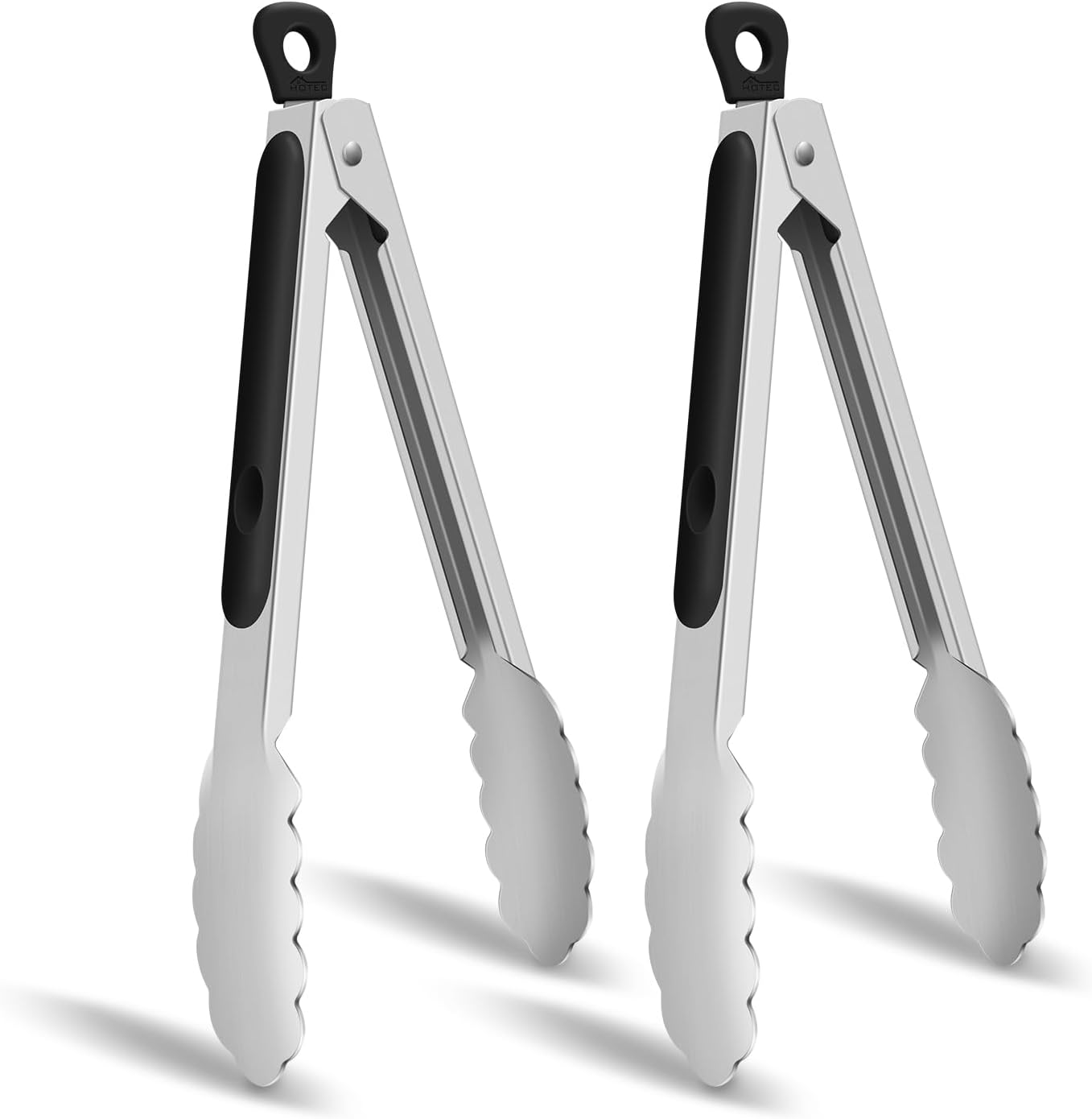 Hotec Stainless Steel Kitchen Tongs for Cooking, Set of 3-7", 9" and 12"