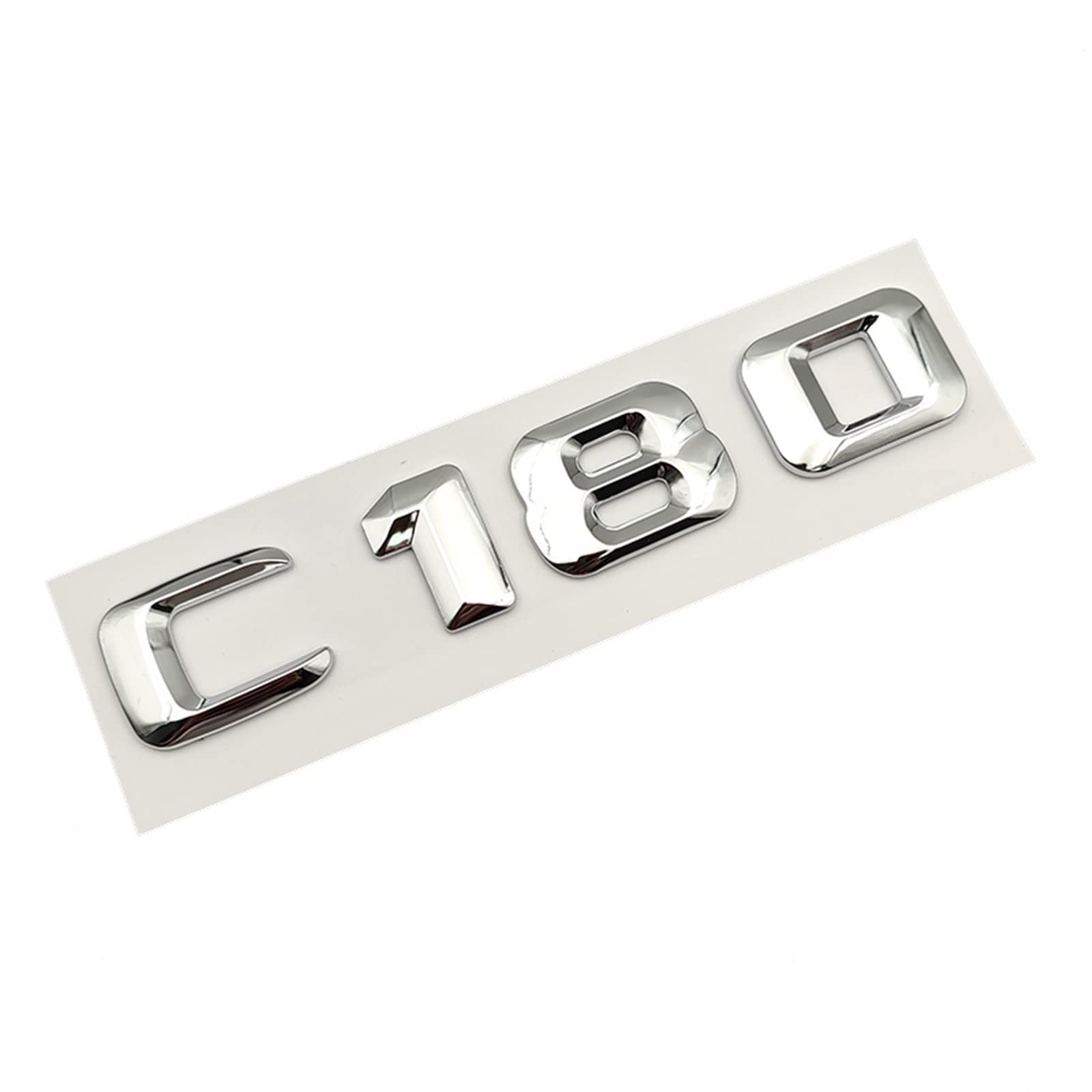 SCHAAN 3D ABS Chrome Letters Car Rear Trunk Emblem Badge Sticker C43 C180 C200 C220 C300 C350 Logo Fit For Mercedes W205 W204 Accessories Car Stickers (Color : C180)