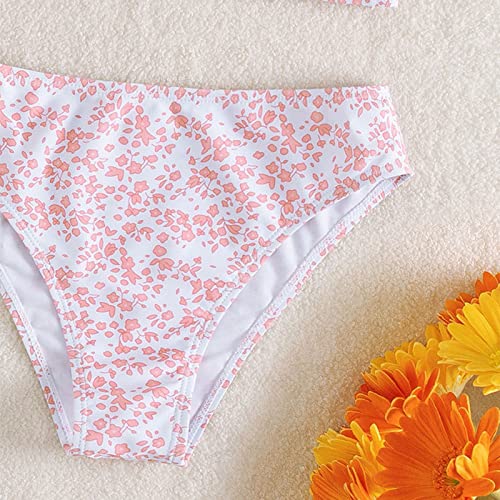 Girls 2 Piece Swimsuit Floral Print High Waist Bikini Sets Padded Sport Bathing Suits Beach Swimwear for Teen Kids2