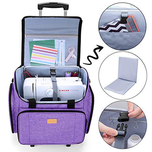 Luxja CALX160-02 Sewing Machine Case With Detachable Dolly thumb #1