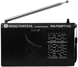 Rádio Portátil Motobras com 7 Faixas e Sintoniza Fm,Om e Oc - Rm-Psmp-71AC Preto