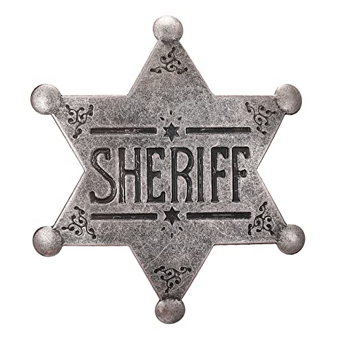 Metal Adults Sheriff Badge,Deputy Governor County Police Vest Costume Medal,Vintage Cartoon Honor Replica Stamping Stars Sheriff’s Badges Pin Brooches,West Props Kids Christmas Gifts Toy 2.5