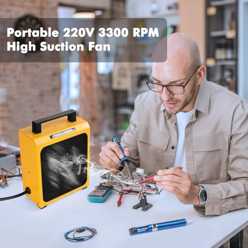 NOEVSBIG Rookverwijderaar, rookafzuiger, rookklep, absorber, soldeerdamp, extractor, doe-het-zelf-werkventilator voor solderen - Afbeelding 3