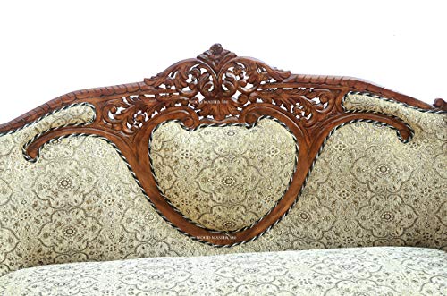 Image of Luxury Wooden Teakwwood Five Seater Sofa Set for Living Room (Honey Brown) Solid Wood Outdoor Chair 5 Seater Sofa | (26)