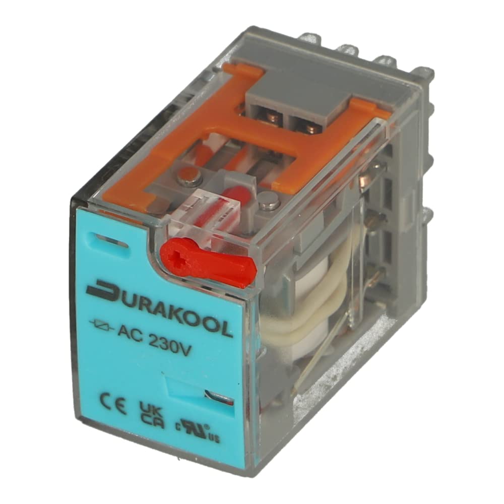 DX4-2014-23-3230-WTL | 7320009 | DURAKOOL RELAY 4PIN MIN PB+FLAG+LED 230VAC 14 PIN, 5A