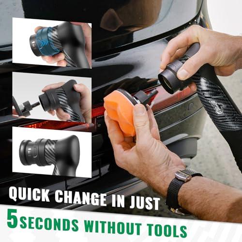 Image of BATOCA S5 Cordless Mini Car Polisher Buffer Sander Dual Action Rotary Polishing Machine for Car Motorcycle Detailing Polish Buffing 1inch 2inch 3inch Polishing Pad Kit with 2x 12V Battery 2000-5500RPM