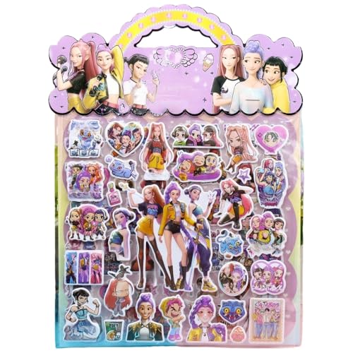 FEIFEIS BOW Kids Cartoon Puffy Stickers Girls Kpop Hunters 3D Stickers Variety Pack Party Favor for Kids Waterproof Stickers Cute Capybara (KpopRandom Colour)