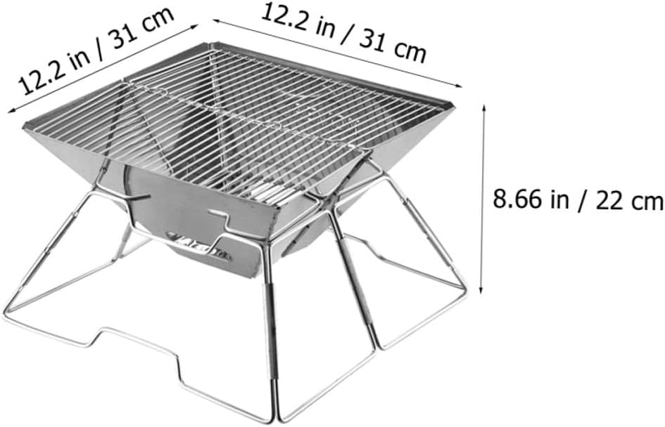 Portable Barbecue Grill and Professional Folding Wear-resistant Barbecue Rack, Compact Lightweight Stainless Steel Bbq Accessory for Outdoor Camping and Hiking