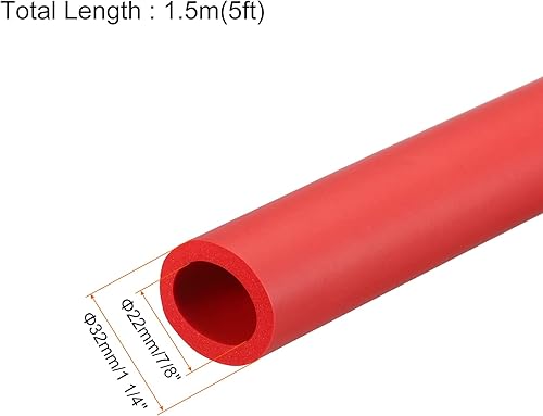 Miniatura 10 de MECCANIXITY Mangos de mango de tubo de agarre de espuma 0.709 in ID 1.181 in OD 5ft naranja para utensilios, fitness, herramientas mango soporte