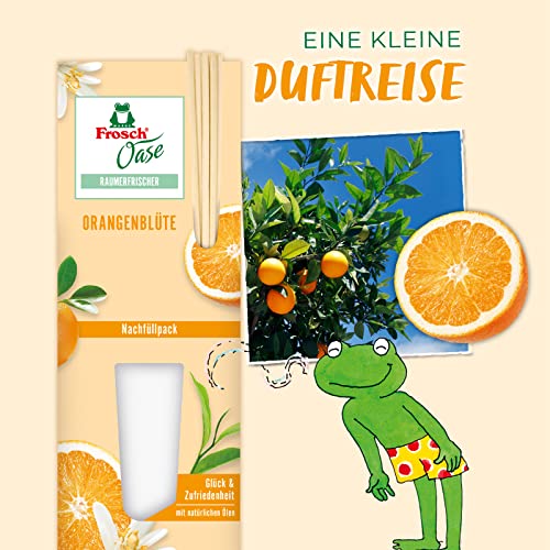 Frosch Oase Raumerfrischer Orangenblüte, Raumduft mit fruchtig-frischer Orangen-Note, Nachfüllpack, 1er Pack (1 x 90 ml) – Ansicht 6
