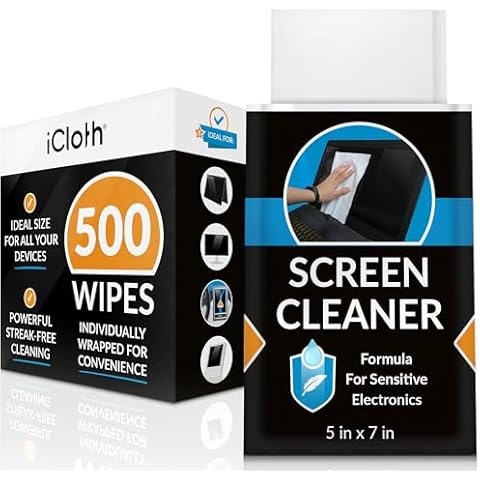 iCloth Avionics Screen Cleaning Wipes for hassle-free shine on larger or multiple displays [iCA500] 500 wipe bulk pack Cover
