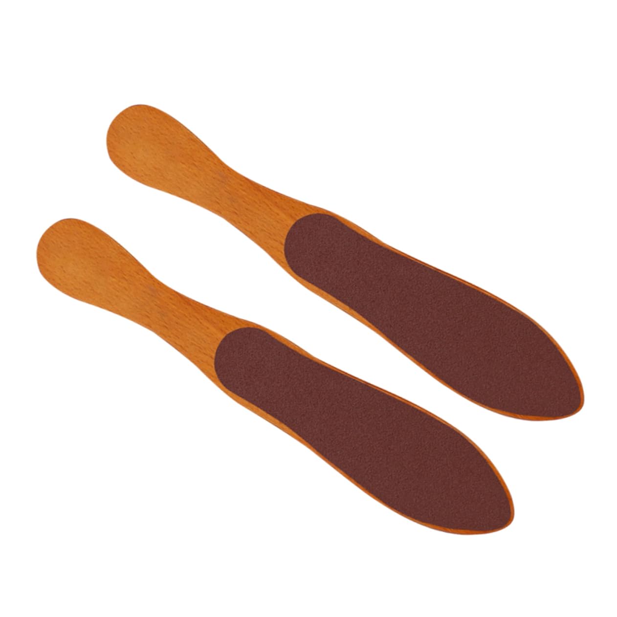 WOFASHPURET 2pcs Bottle Shaped Wood Foot Brush Double Sided Tool for Foot Care for Home and Professional Use Comfortable Grip for Removing Calluses and Hard Skin