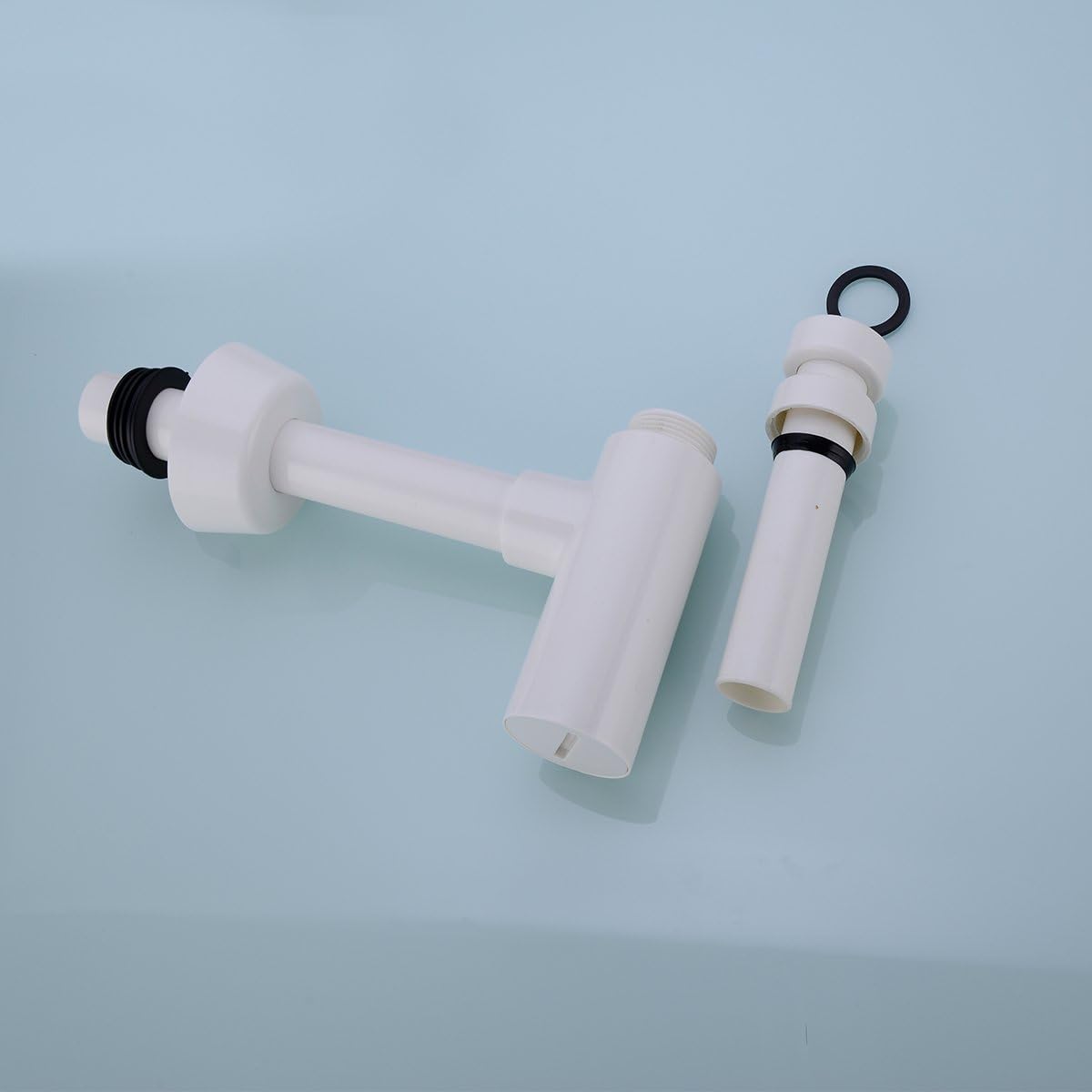 RANDOM Snappy Round Bottle Trap G1-1/4,ABS Plastic Basin Sink Waste Drain P-TRAP Kit, White.RD83880