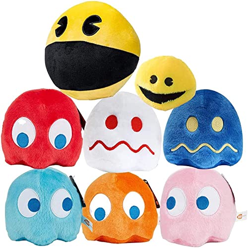 pacman Plush Toys (Set of 8), Stuffed Animals pacman toys, Great as a Party Favor Gift or Companion, pacman plush ghost, Children's Day and birthday parties baby shower gifts for girls