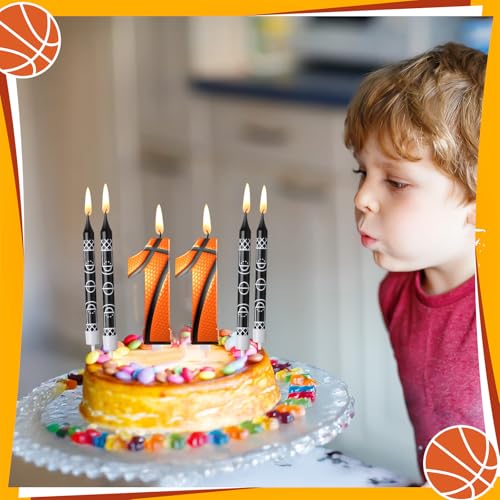 Bougies anniversaire basket-ball décoration gâteau sans basculer - 4