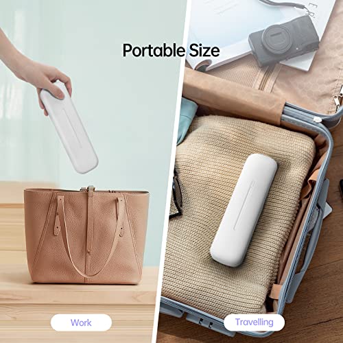 Uv Toothbrush Sanitizer, Elmway Smart Uv Toothbrush Sterilizer Travel Cutlery Fork Spoon, Portable Usb Charging Toothbrush Cover With Uv Light Sanitizer, Antibacterial Travel Toothbrush Holder (White) #TOP3