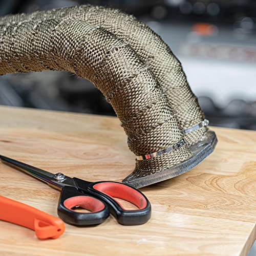 Sunplustrade 2" X 50' Titanium Exhaust Header Heat Wrap For Motorcycle Cars With Stainless Steel Zip Ties #TOP3