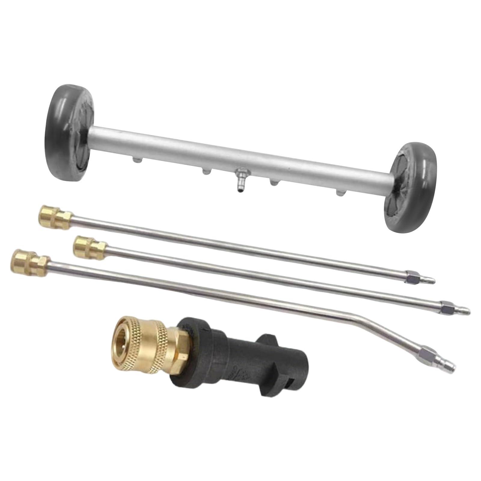 Pulitore sottoscocca per idropulitrice 2 in 1, ugello per telaio e lavapavimenti, per auto, camper, SUV, camion, cortile