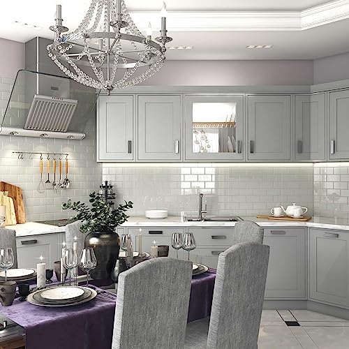 Giorbello Glass Subway Tile, 3x6, Light Gray - Thumbnail 5