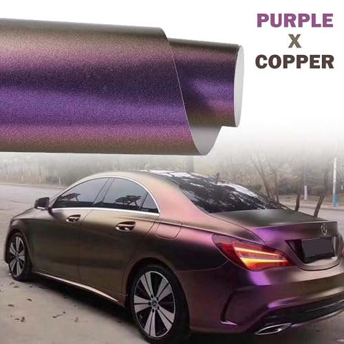 Purple to Copper Matte Metallic Chameleon Vinyl Wrap Color Change DIY Vehicle Vinyl Film, 59.8\'\' x 29.5\'\' - Thumbnail 4