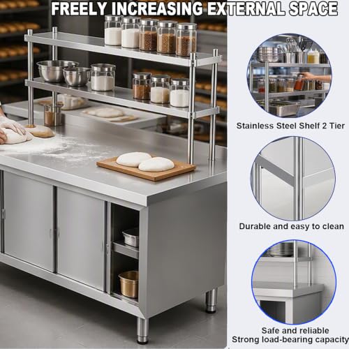 Image of Stainless Steel Work Table with Storage, 47.2 inchx19.6 inch Prep Table