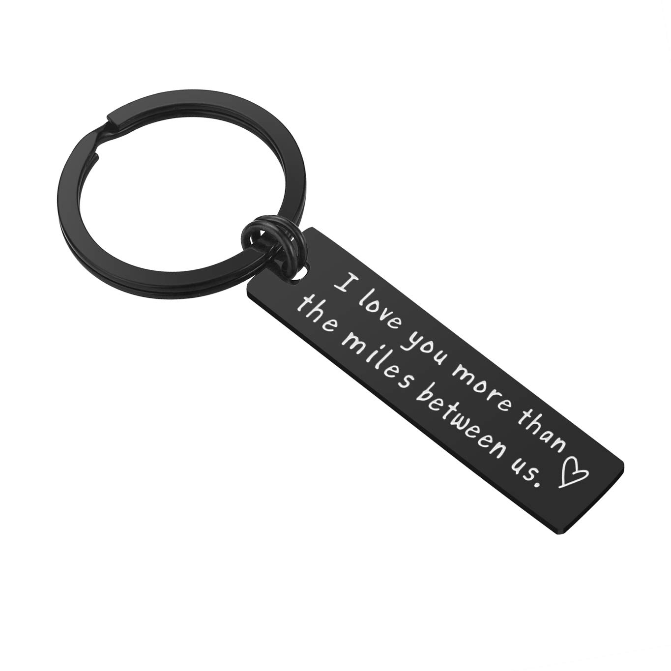 Lcbulu Long Distance Relationship Gifts Keychain - I Love You More Than The Miles Between Us Gifts for Boyfriend Love Keychain Valentines Day Gift for Him