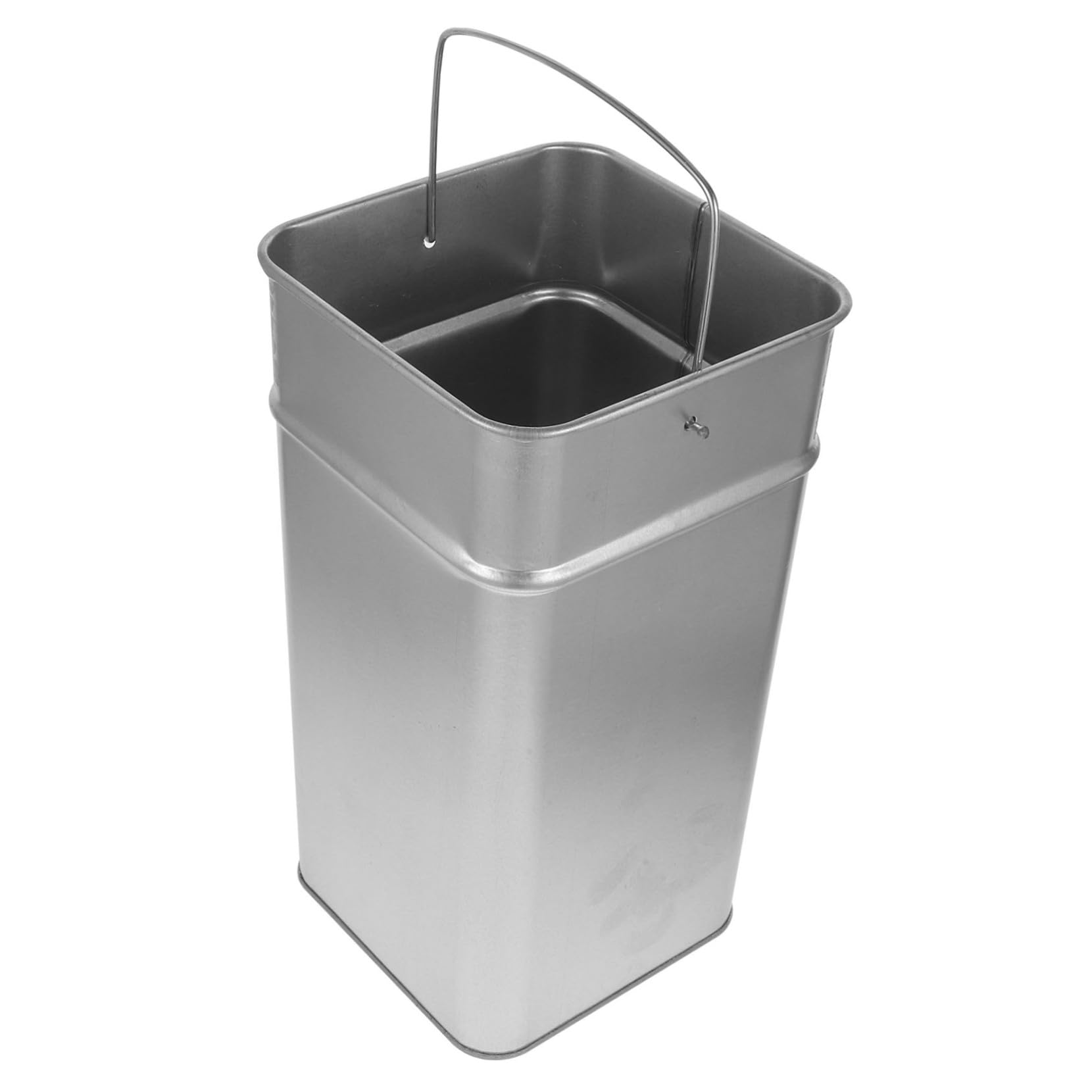 ABOOFAN Outdoor Galvanized Trash Can Bucket with Handle Multipurpose Metal Waste Bin for Gardening and Storage Easy to Clean Portable Design