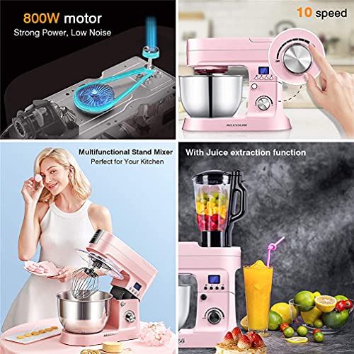 RXF Küchenmaschine,Knetmaschine,Teigmaschine,Mit Fleischwolf Und Saftmixer 6 in 1 800W Kippkopf Multifunktionaler Küchen… – Bild 7