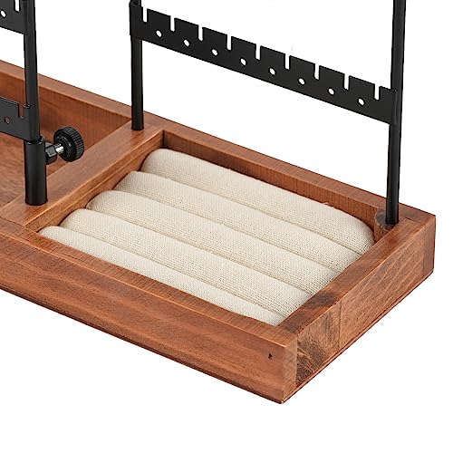 Organisateur de bijoux avec base en bois rustique : cadeau idéal - 8