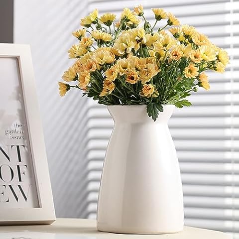 hjn White Flower Vase- Ceramic Vase for Decor, White vase for Flowers, Modern Vases for Living Room/Home Decor Accents/Entryway/Mantel/Bookshel-White Cover