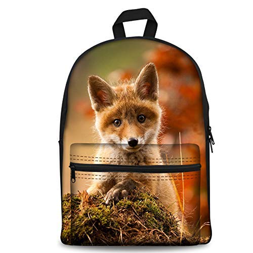 Netter Baby Fox Kinderrucksack Back to School Büchertasche 17 Zoll Plus Laptoptasche Leichter Tagesrucksack für Jungen Mädchen