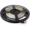 5V USB LED Strip Light 5M SMD 3528 with 3M Tape for TV Computer Backlighting (5M,3528,Non-Waterproof, Blue)
