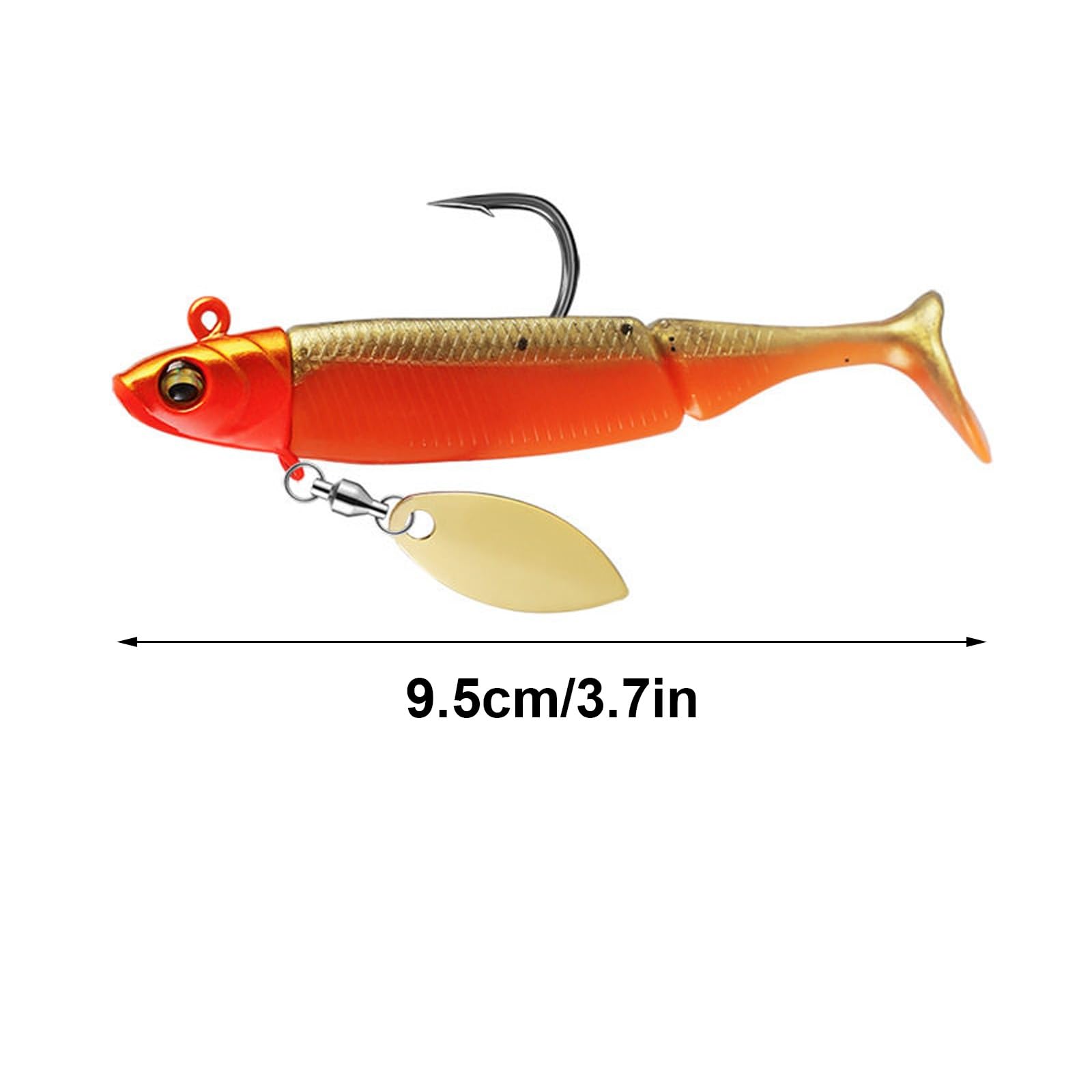 Kit de Pêche Au Leurre Souple À Queue en T, Leurre Artificiel de Style Spinner À Hameçon Unique, Adapté À La Pêche en Mer de La Truite, du Sandre et du Saumon