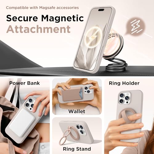 Image of GolbinBox Magnetic for iPhone 16 Pro Case, Silicone Cover, Stone