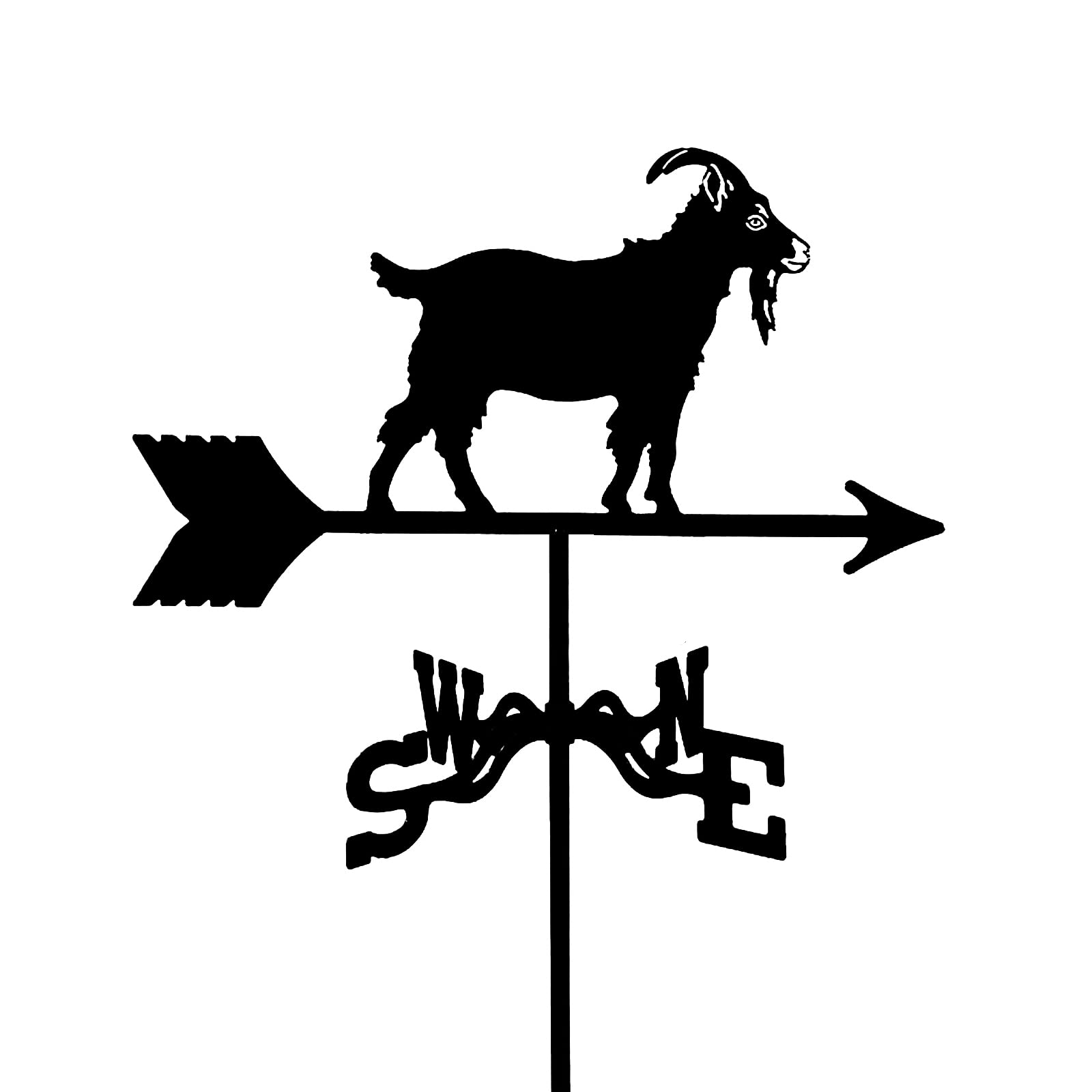 Jessah Pig Weathervane Weather Vane Cultivator Train Goat Silhouette Roof Mount Weathervane Stainless Steel Weathercock Direction Indicator For Farm Mount Yard Decor